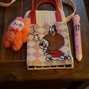 Adorable Labubu crossbody bag or phone ,plush Labubu, multi ink Labubu ink pen!